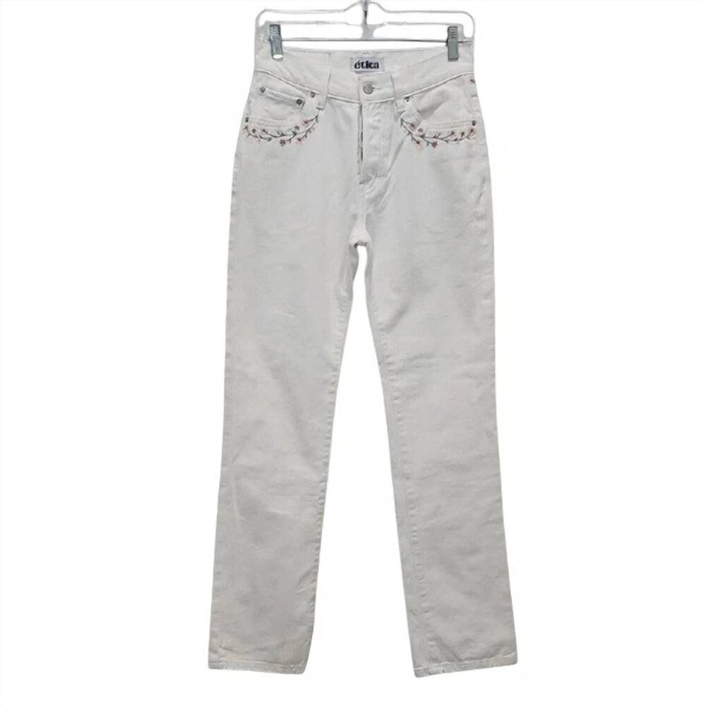 NEW ETICA women's paris straight jeans in vintage white